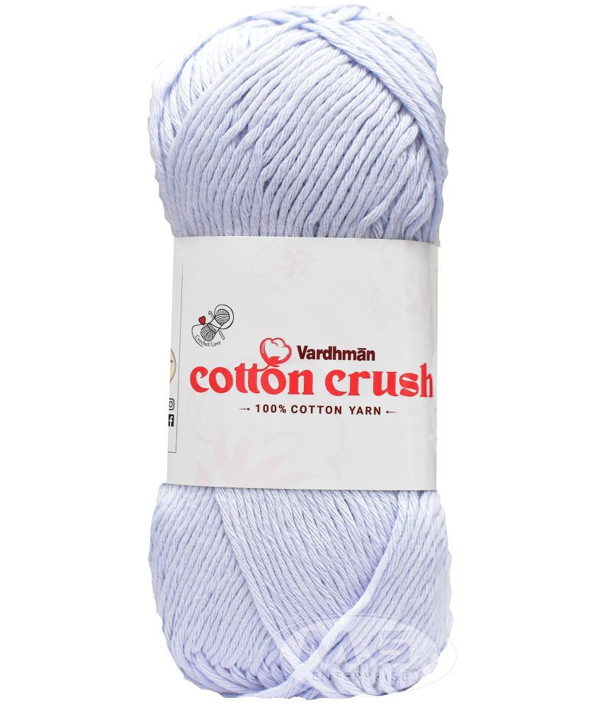    			Vardhman Cotton Crush 8-ply Sky 200 GMS 100% Cotton Ball Hand Knitting Cotton/Art Craft Soft Fingering Crochet Hook Yarn, Needle Knitting Yarn Thread Dyed-CO Art-AFEF