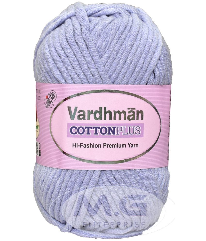     			Vardhman Cotton Plus 16-ply Iris 400 GMS 51% Cotton, 49% Acrylic Ball Hand Knitting Cotton/Art Craft Soft Fingering Crochet Hook Yarn, Needle Knitting Yarn Thread Dyed- Art-AFDH