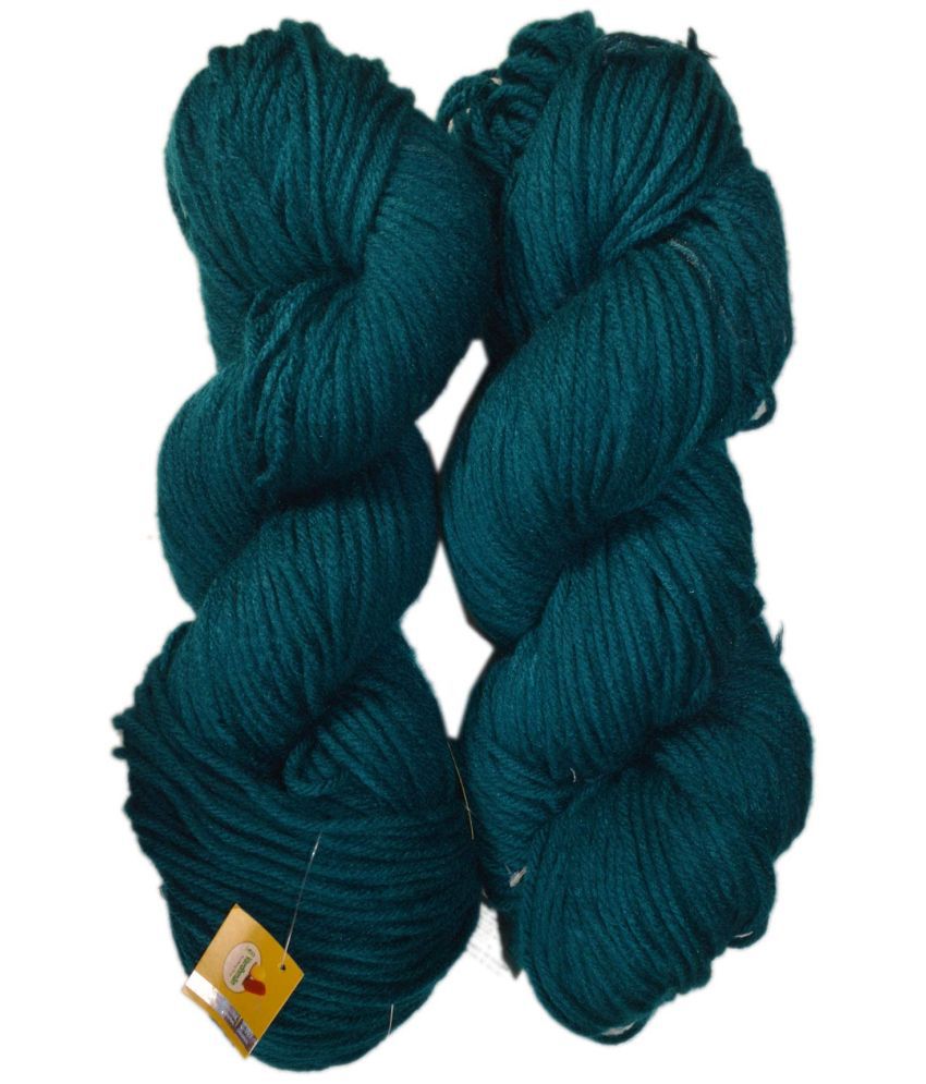     			Vardhman Jackpot Thick Chunky Wool Hand Knitting Yarn (Turquoise) (Hanks-300gms)