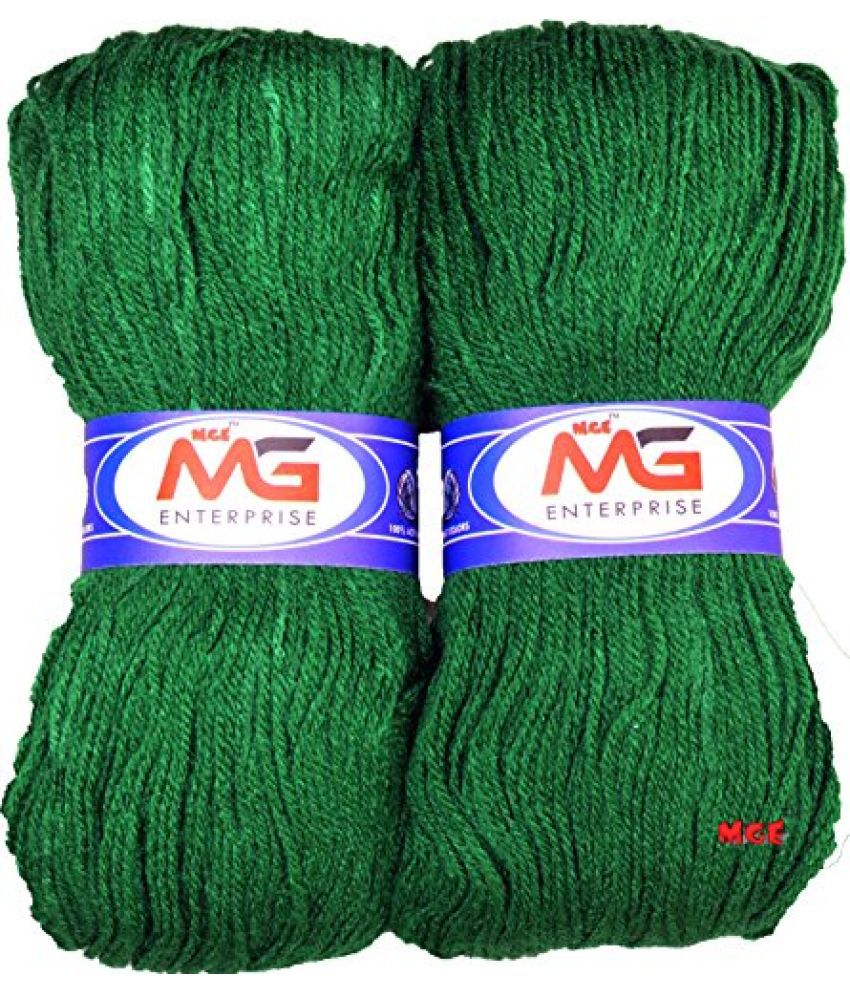     			Vardhman RABIT Excel Leaf Green 400 gm Wool Hank Hand Knitting Wool/Art Craft Soft Fingering Crochet Hook Yarn, Needle Acrylic Knitting Yarn Thread Dyed by Vardhman