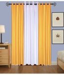 BELLA TRUE Solid SemiTransparent Eyelet Curtain 7 ft ( Pack of 3 )  Yellow