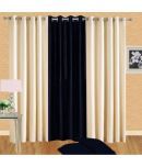 BELLA TRUE Solid SemiTransparent Eyelet Curtain 7 ft ( Pack of 3 )  Multicolor