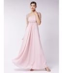 Miss Chase Georgette Solid Full Length Women's Gown - Pink ( Pack of 1 )