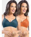 Sonari Pack of 2 Polyester Non Padded Women's T-Shirt Bra ( Multicolor ) jiyablueorange