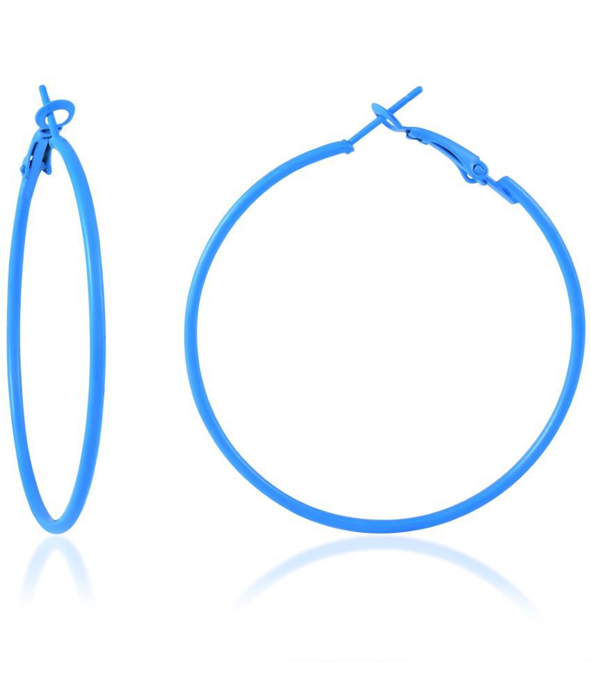     			ADMIER Blue Hoops Earrings ( Pack of 1 )