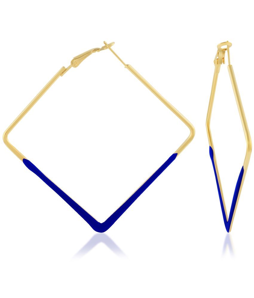     			ADMIER Blue Hoops Earrings ( Pack of 1 )