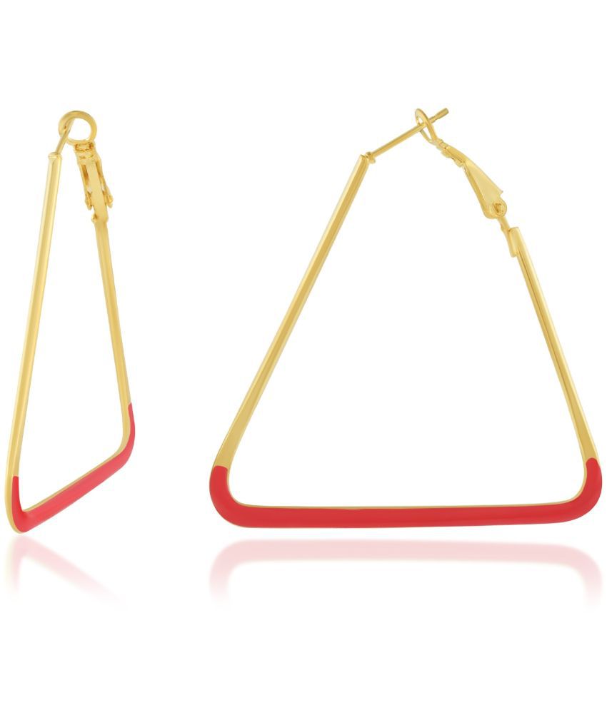     			ADMIER Red Hoops Earrings ( Pack of 1 )