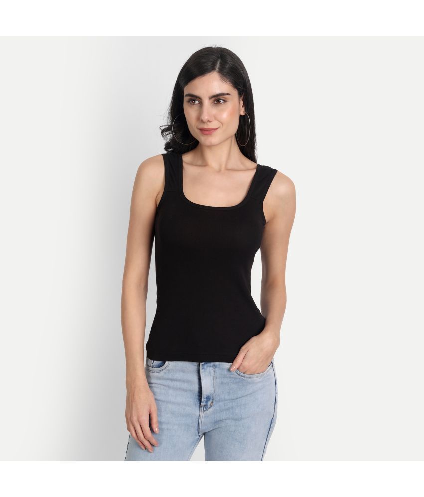     			AIMLY Cotton Camisoles - Black Single