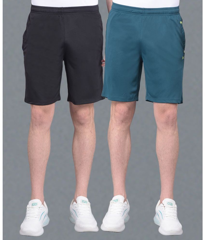     			Force NXT Multi Polyester Men's Gym Shorts ( Pack of 2 )