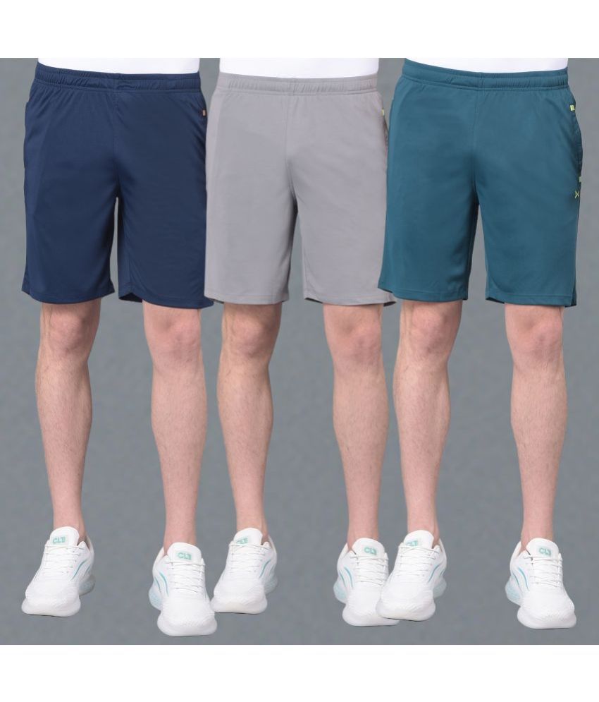     			Force NXT Multi Polyester Men's Gym Shorts ( Pack of 3 )