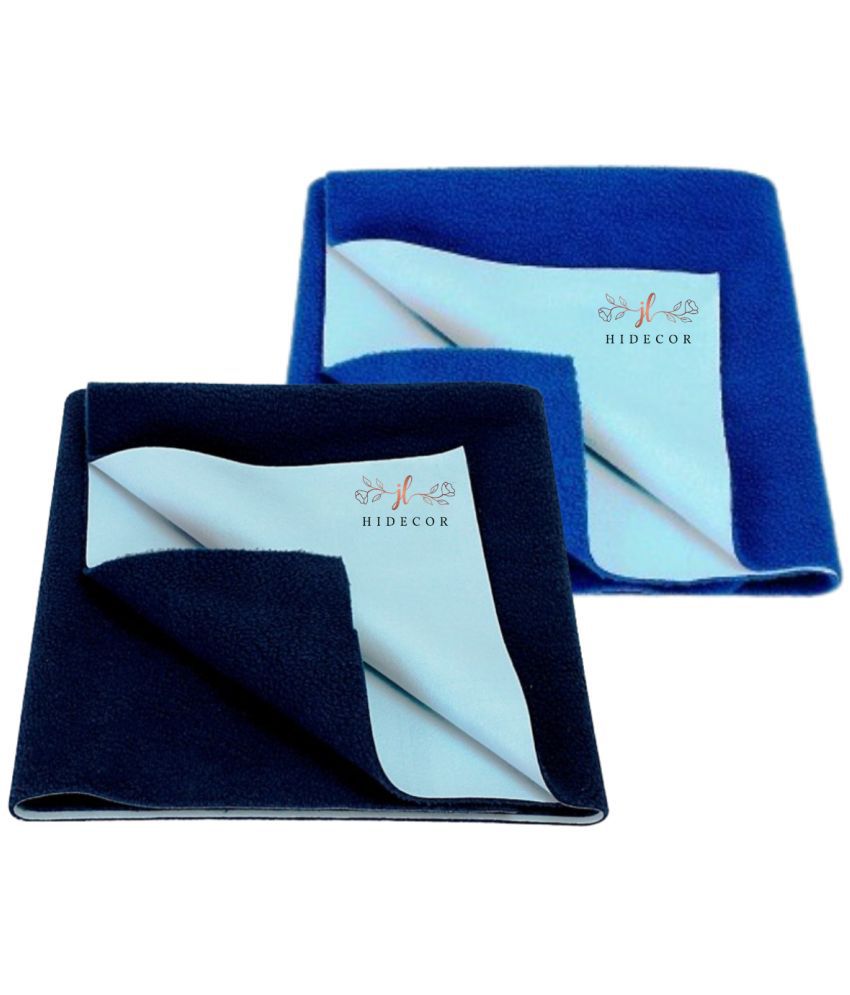     			HIDECOR Navy Blue Laminated Bed Protector Sheet ( Pack of 2 )