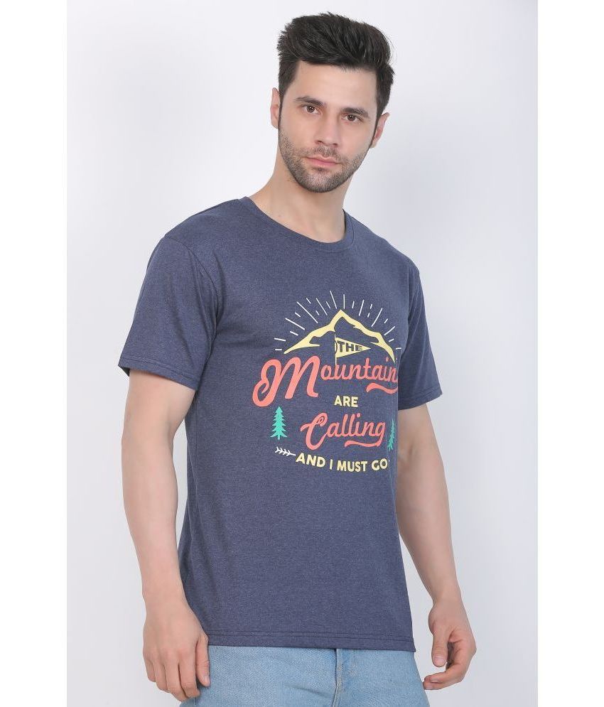     			Indian Pridee 100% Cotton Regular Fit Printed Half Sleeves Men's T-Shirt - Blue ( Pack of 1 )