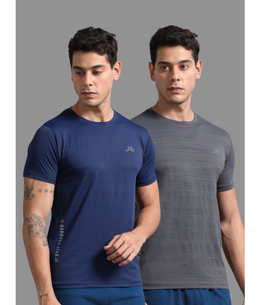     			JILZ Pack of 2 Polyester Regular Fit Men's T-Shirt ( Multicolor )