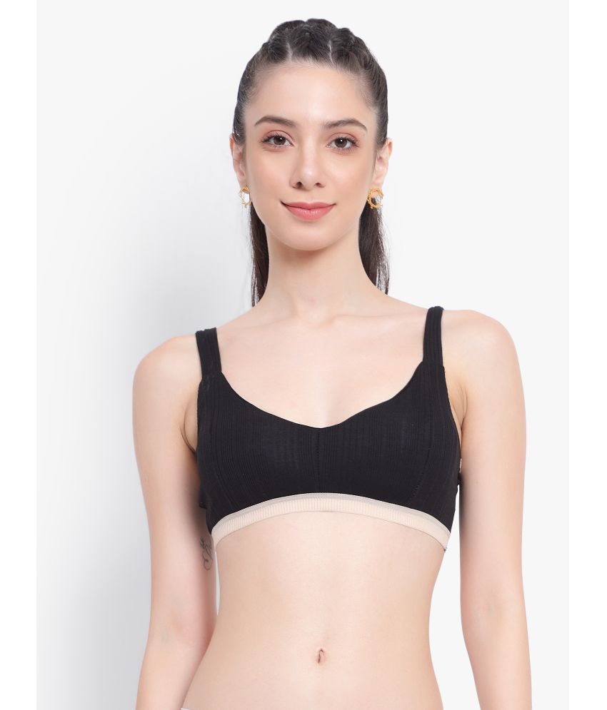     			PARKHA Black Cotton Blend Removable Padding Women's Teenage Bra ( Pack of 1 )