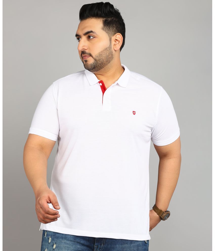     			XFOX Cotton Blend Regular Fit Solid Half Sleeves Men's Polo T Shirt - White ( Pack of 1 )