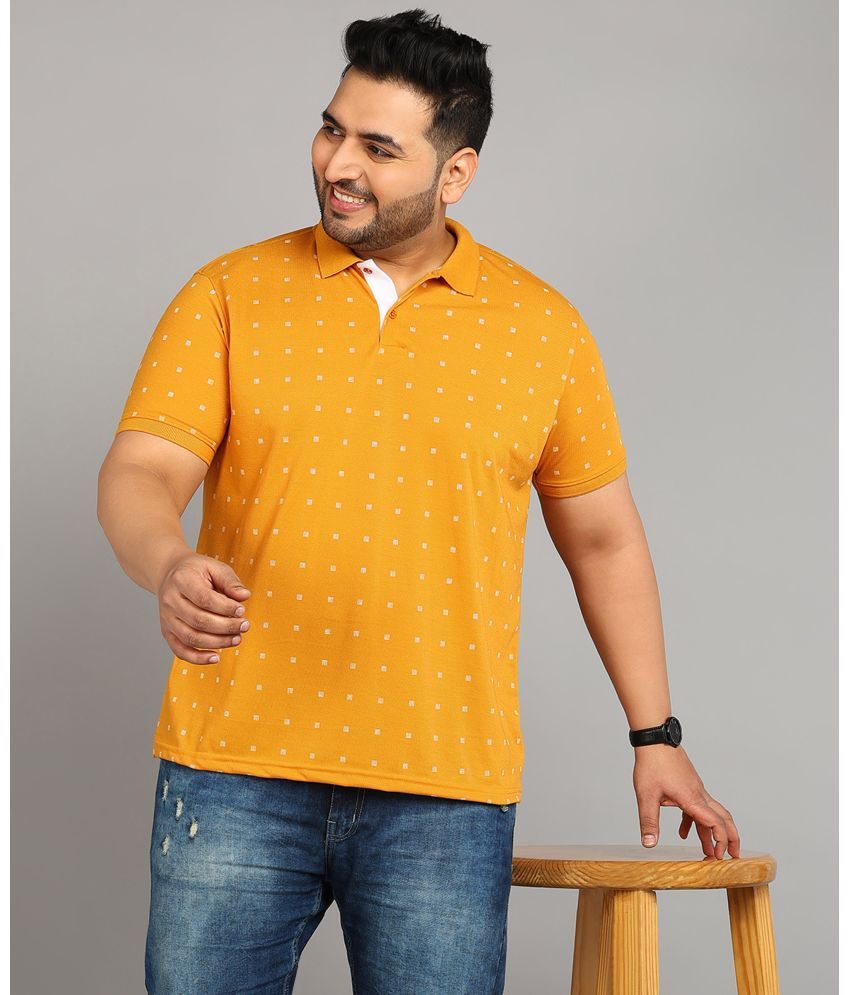     			XFOX Cotton Blend Regular Fit Printed Half Sleeves Men's Polo T Shirt - Yellow ( Pack of 1 )