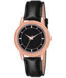 KIARVI GALLERY Black Leather Analog Womens Watch