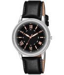 KIARVI GALLERY Black Leather Analog Men's Watch