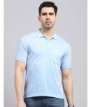 Monte Carlo Cotton Blend Regular Fit Printed Half Sleeves Men's Polo T Shirt - Blue ( Pack of 1 )