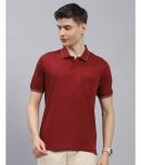 Monte Carlo Pack of 1 Cotton Blend Regular Fit Solid Half Sleeves Men's Polo T Shirt ( Maroon )