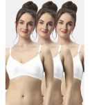 Sonari Pack of 3 Cotton Non Padded Women's Everyday Bra ( White ) albelawhitewhitewhite