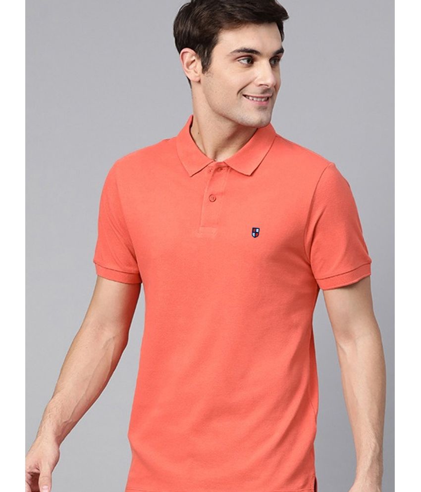     			ADORATE Cotton Blend Regular Fit Solid Half Sleeves Men's Polo T Shirt - Rose Gold ( Pack of 1 )