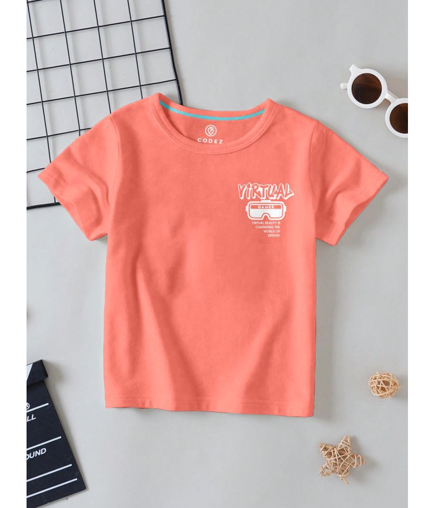     			CODEZ Coral Cotton Blend Boy's T-Shirt ( Pack of 1 )
