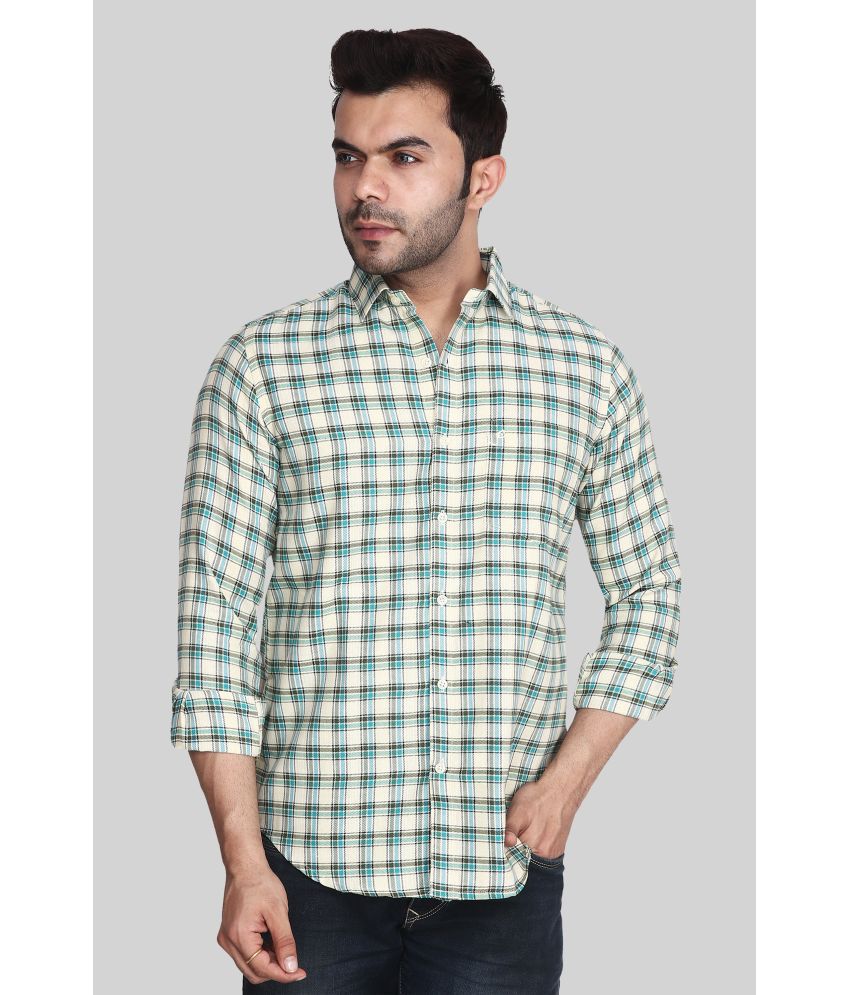     			Comey 100% Cotton Regular Fit Checks Full Sleeves Men's Casual Shirt - Green ( Pack of 1 )