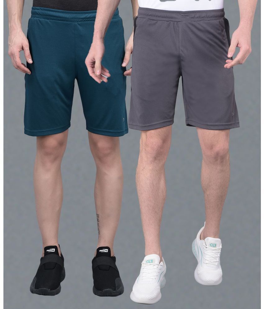     			Force NXT Multi Polyester Men's Gym Shorts ( Pack of 2 )