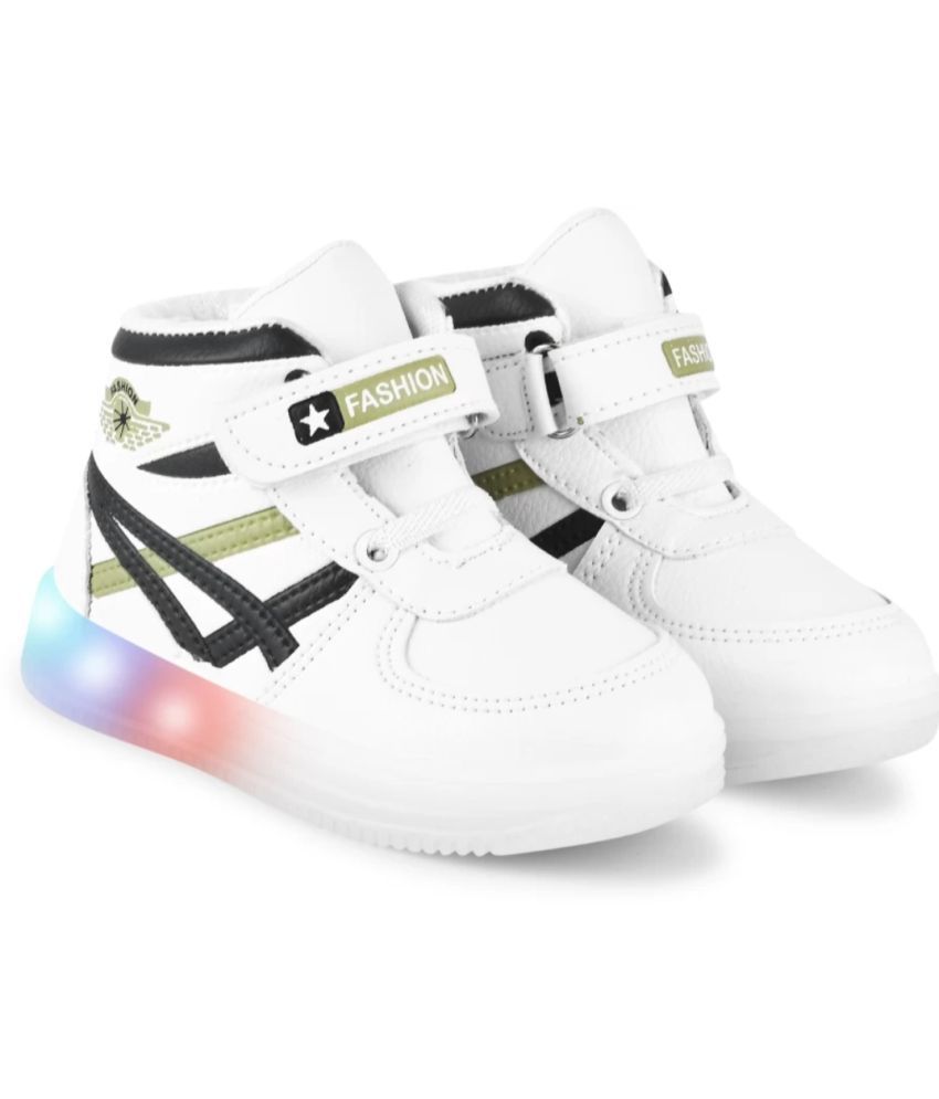     			GLOBIN - White Boy's LED Shoes ( 1 Pair )
