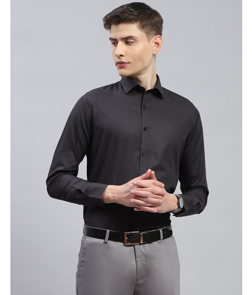     			Monte Carlo 100% Cotton Regular Fit Self Design Full Sleeves Men's Casual Shirt - Black ( Pack of 1 )