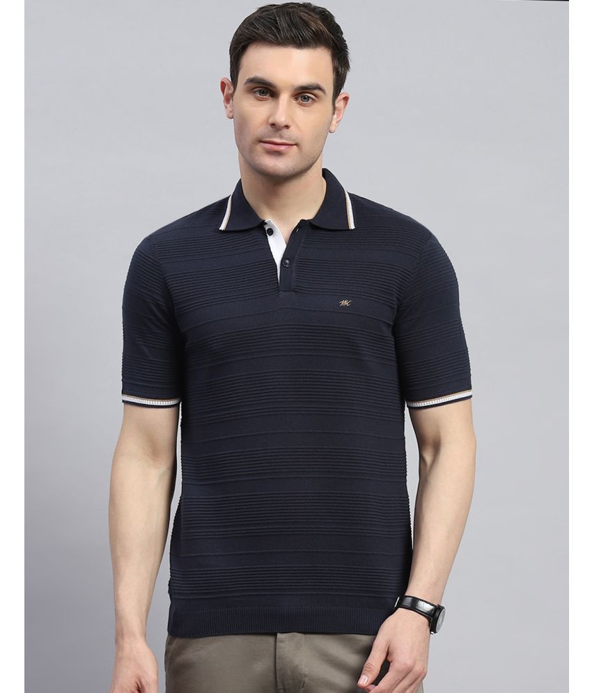     			Monte Carlo Cotton Regular Fit Solid Half Sleeves Men's Polo T Shirt - Navy Blue ( Pack of 1 )