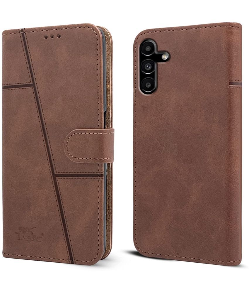     			NBOX Brown Flip Cover Artificial Leather Compatible For Samsung Galaxy A35 ( Pack of 1 )