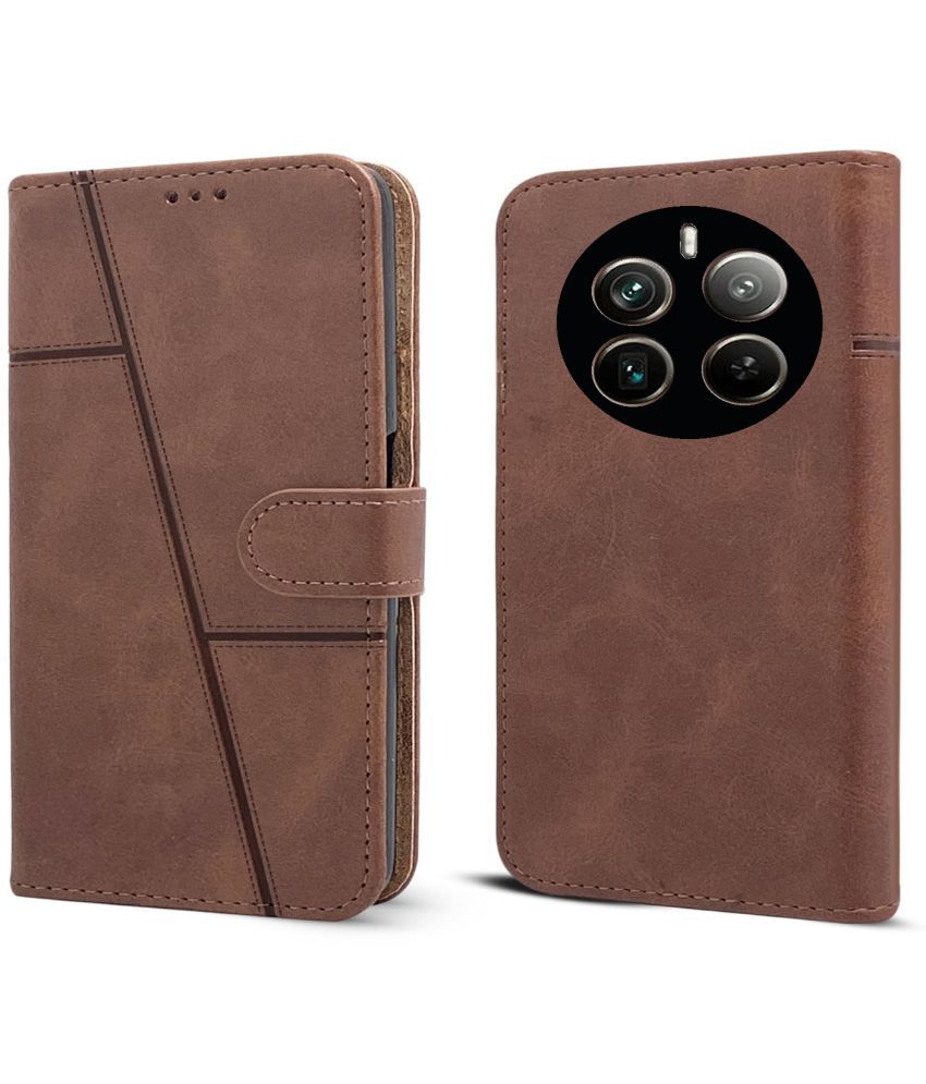     			NBOX Brown Flip Cover Artificial Leather Compatible For Realme 12 Pro 5G ( Pack of 1 )