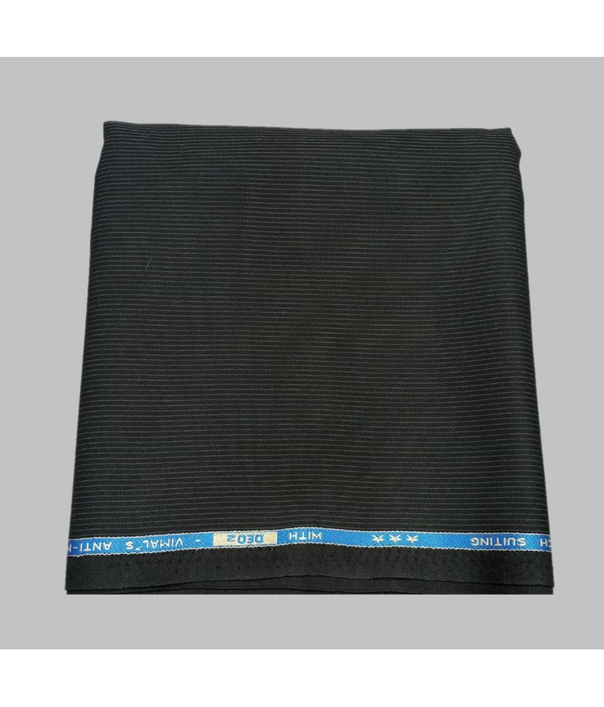     			ONLY VIMAL Black Polyester Blend Men's Suit Length ( Pack of 1 )