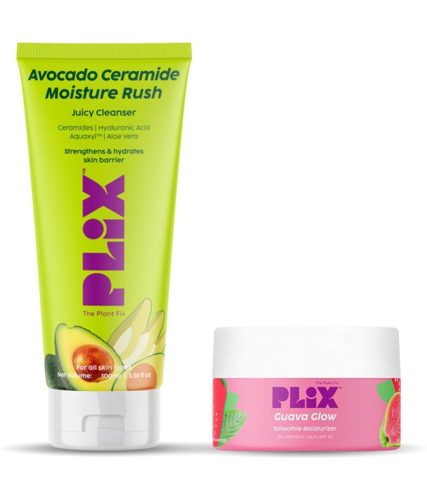     			Plix Skin Brightening Combo with Avocado Ceramide Cleanser & Guava Glow Moisturizer(Pack of 2)