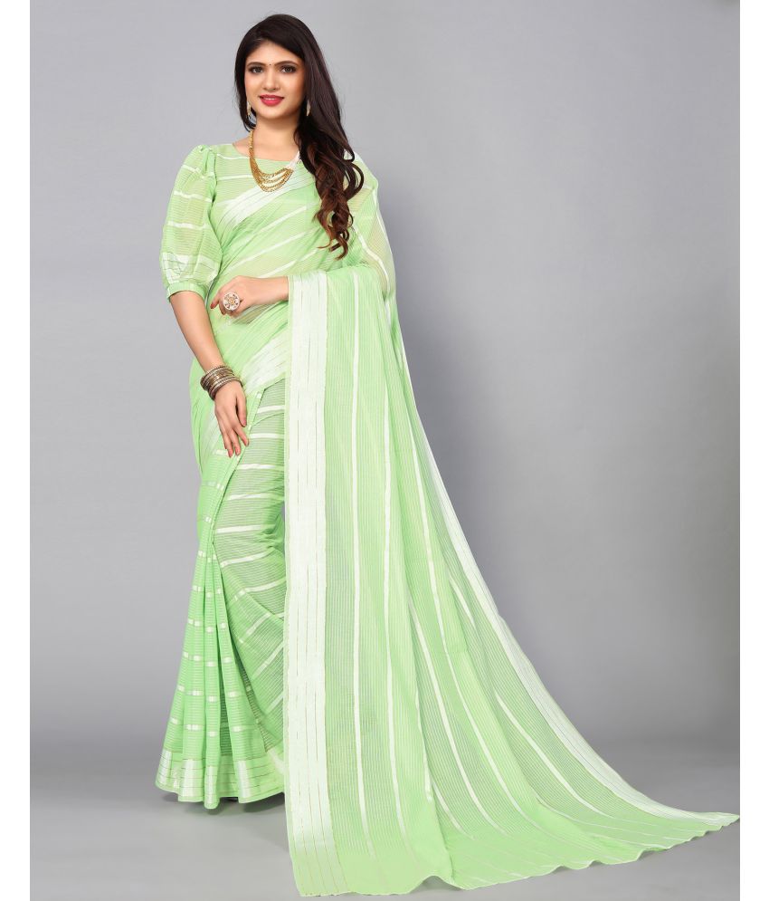     			Samah Cotton Blend Woven Saree With Blouse Piece - Light Green ( Pack of 1 )