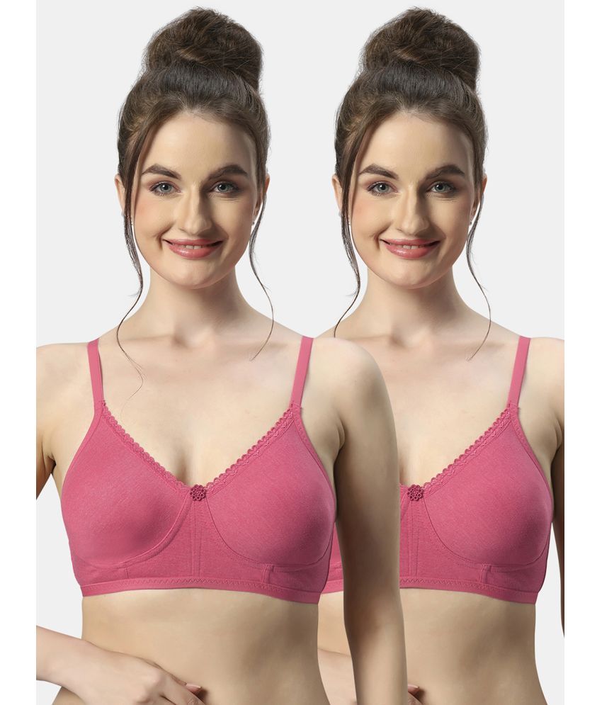     			Sonari Pack of 2 Polyester Non Padded Women's T-Shirt Bra ( Coral ) mishacarrotcarrot