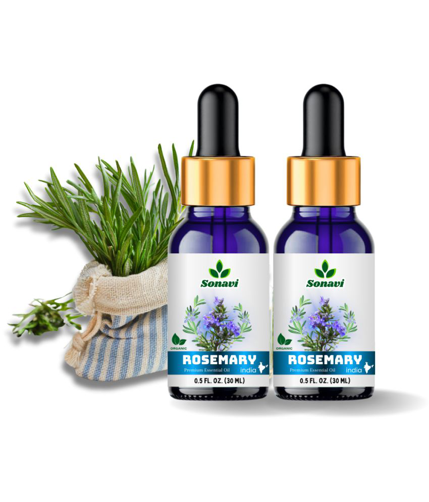     			Sonavi Rosemary Stress Relief Essential Oil Green With Dropper 60 mL ( Pack of 2 )