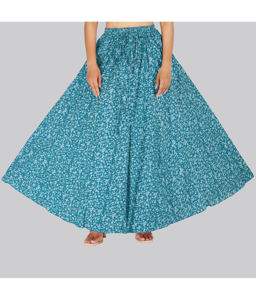     			Sttoffa Turquoise Cotton Women's Broomstick Skirt ( Pack of 1 )
