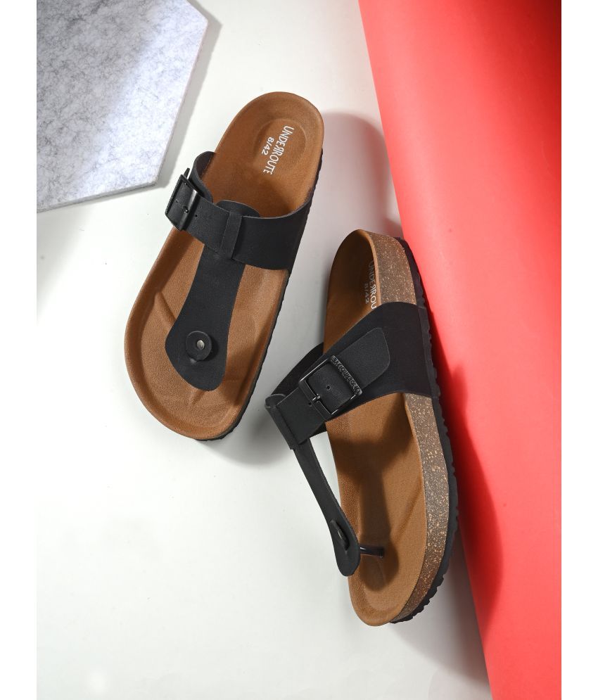     			UNDERROUTE - Black Men's Sandals