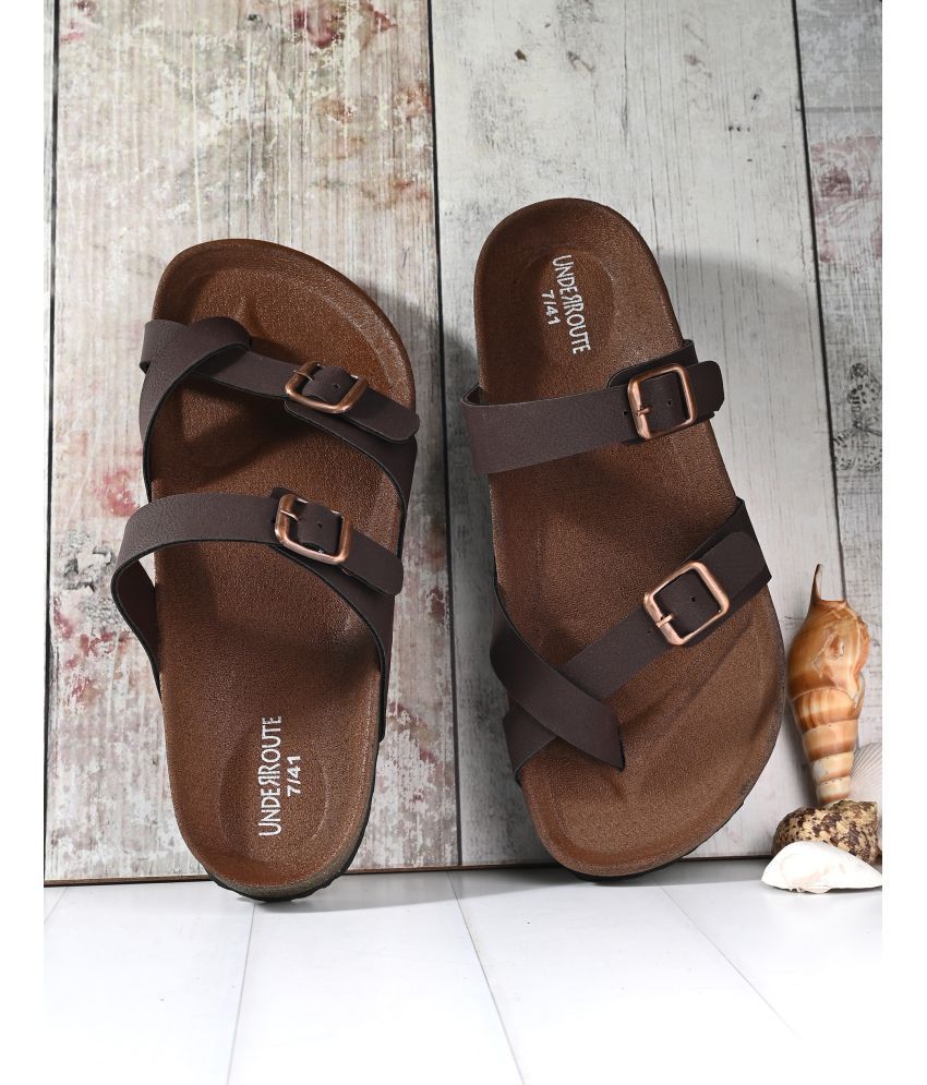     			UNDERROUTE - Brown Men's Sandals