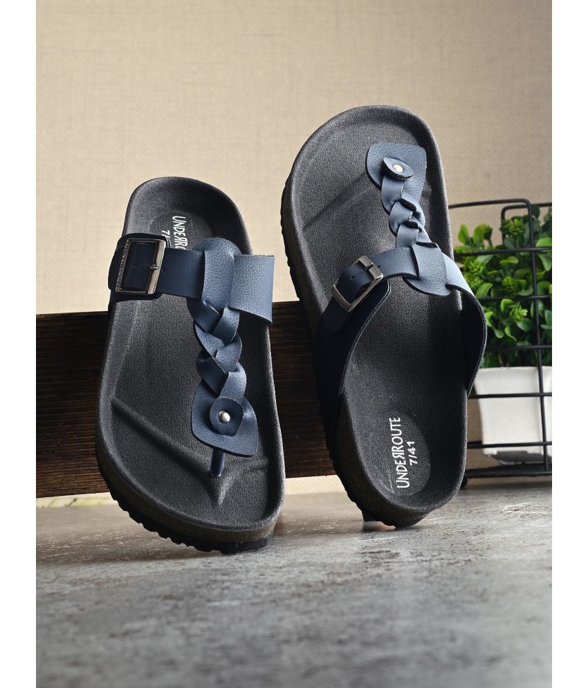     			UNDERROUTE - Navy Blue Men's Sandals