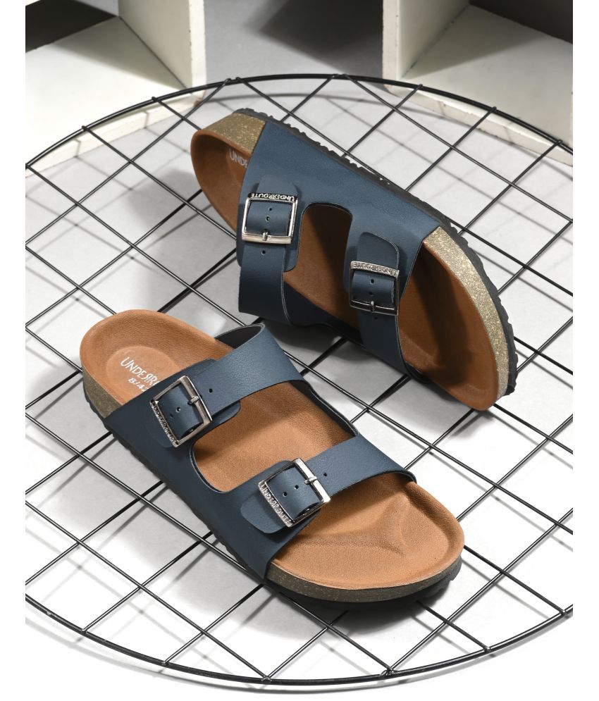     			UNDERROUTE - Navy Blue Men's Sandals