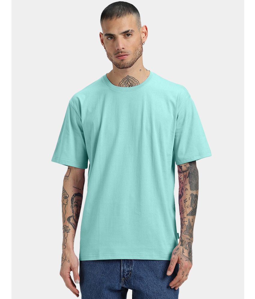     			Veirdo 100% Cotton Oversized Fit Solid Half Sleeves Men's T-Shirt - Light Blue ( Pack of 1 )