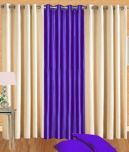 BELLA TRUE Solid SemiTransparent Eyelet Curtain 5 ft ( Pack of 3 )  Multicolor