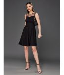 Miss Chase Cotton Solid Mini Women's A-line Dress - Black ( Pack of 1 )