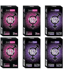 NottyBoy 3 IN 1, Ribbed, Dotted, Contour And Long Time Condoms For Men - 60 Units