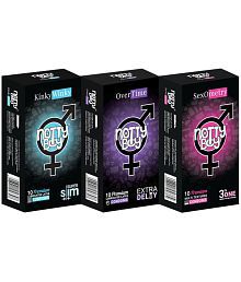 NottyBoy Mixed Pack Ultra Slim, Extra Delay and Dots, Ribs, Contoured Condom - 30 Pcs