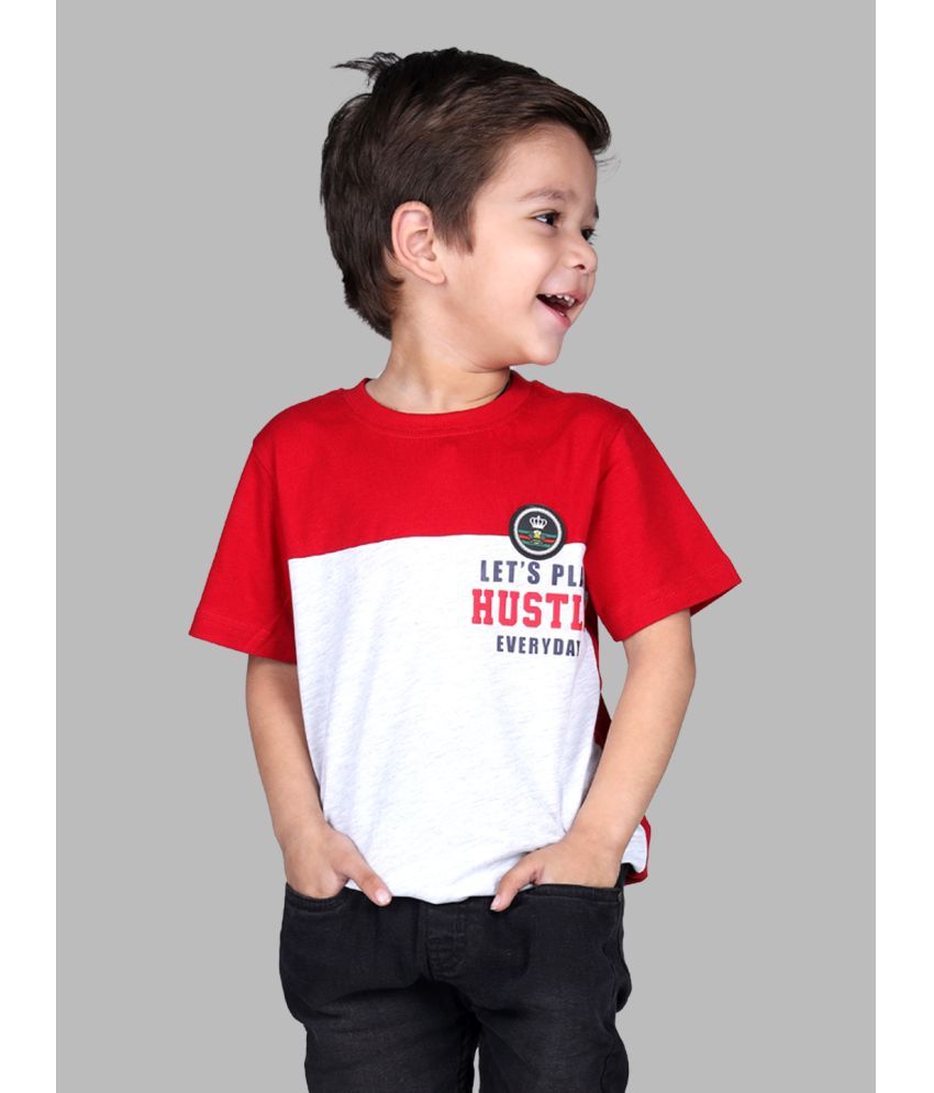     			3PIN Red Cotton Boy's T-Shirt ( Pack of 1 )